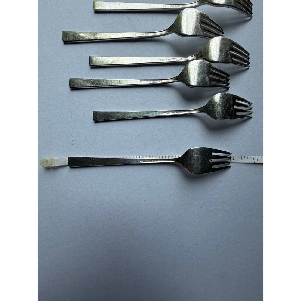 VTG Rogers Bros Salad Forks Set of 6 Silver Lace MCM Silverplate Flatware